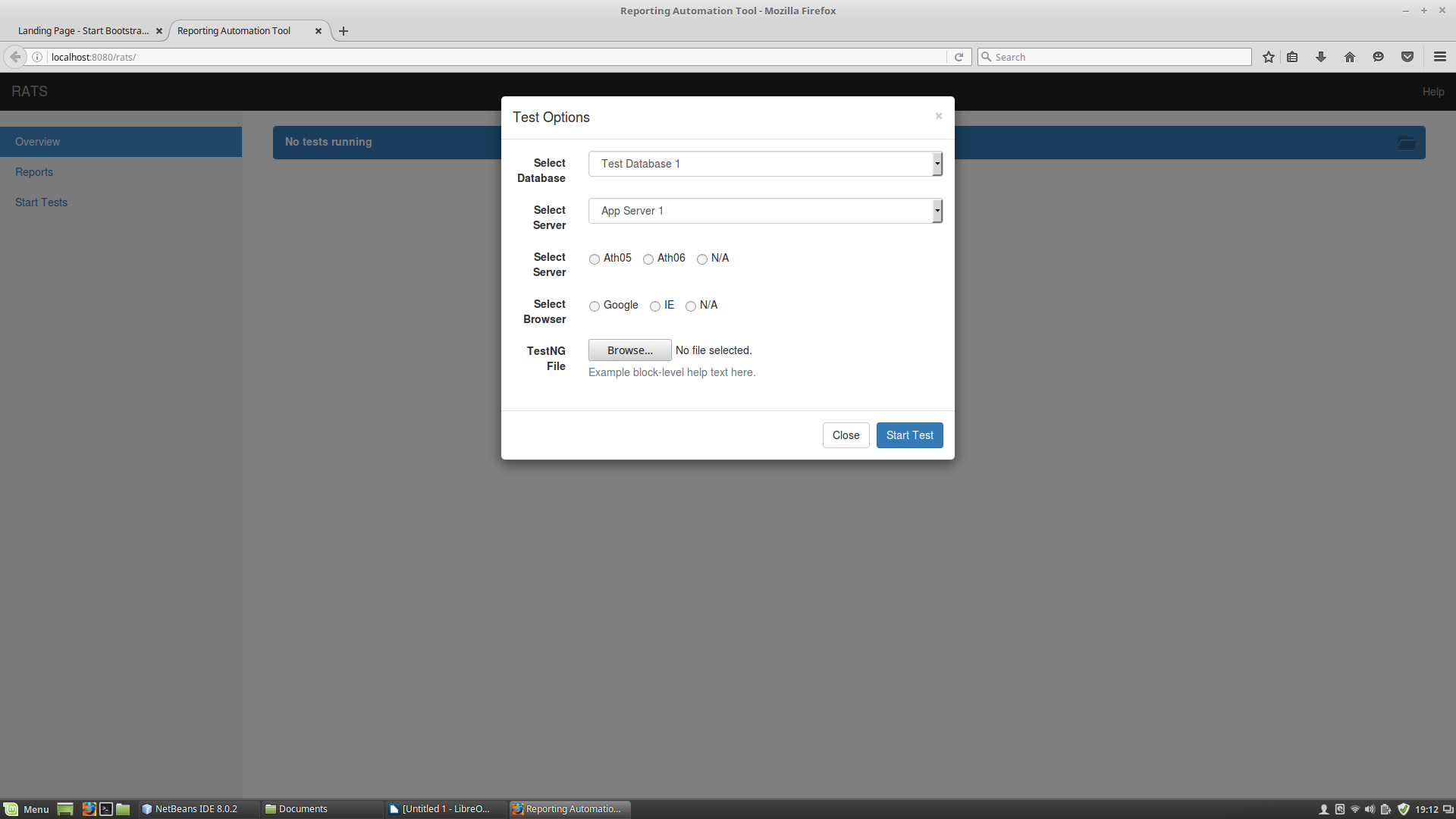 Picture showing how to start TestNG tests